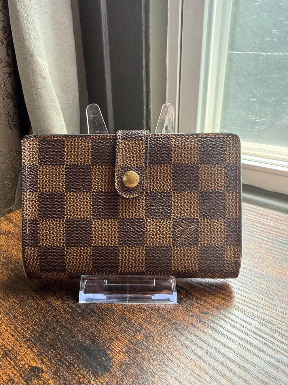 Louis Vuitton Brown Checkered Compact Wallet